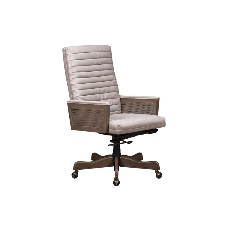 Montauk Executive Swivel Chair in Ashland Pearl, Anniston Slate
