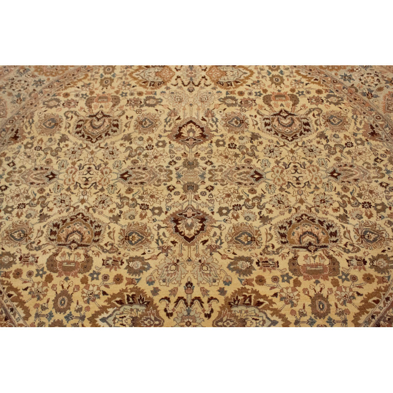 Tapis rond unique en laine noué à la main nouvel âge de 8 pi 10 po x 8 pi 10 po Carlotta