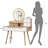 Sophisticated Bedroom Vanity With 3 Open Shelves And Solid Frame Makeup Table Wood Top Lighting Options