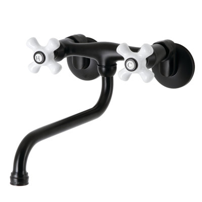 Kingston Brass Kingston Two-Handle 2-Hole Wall Mount Bathroom Faucet