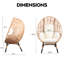 All-Weather Oversized Wicker Egg Chair, Outdoor Indoor Rattan Patio Egg Lounge Chairs With Cushion-2123149423