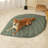  Leaf Shape Pet Blanket, Elm Green