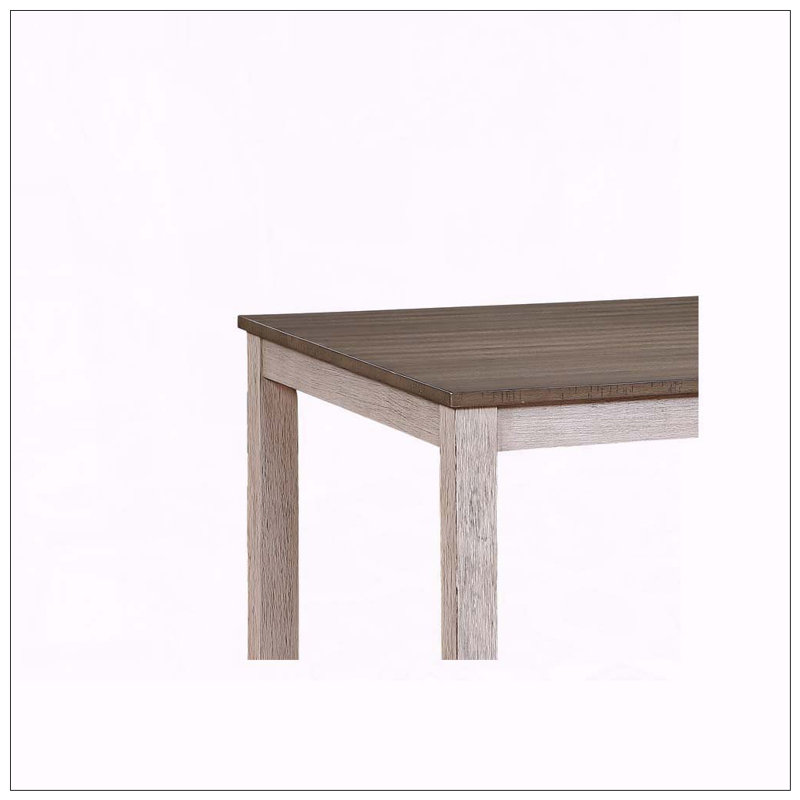 Table de salle à manger rectangulaire deux tons - blanc grisâtre et brun