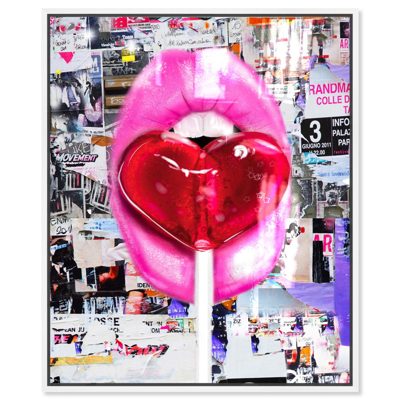 Oliver Gal Vibrant Wild Pop Fashion - Hand-Applied Glass Coat Framed Canvas Art, 30" H x 24" W, White