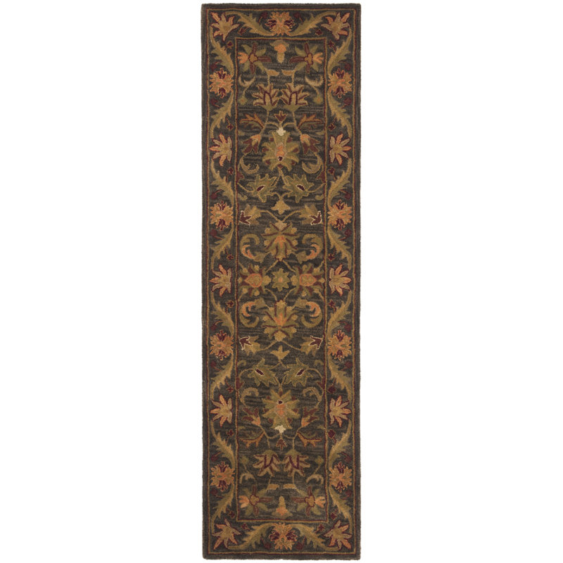 Tapis oriental en laine touffeté à la main Dunbar, Tapis de couloir 2 pi 3 po x 8 pi