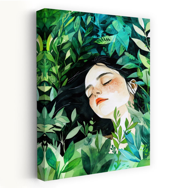 «Woman Dreaming In Nature Contemporary», reproduction d'art murale, H 60 po x l 40 po