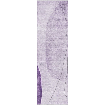 Premium Machine Washable Prisco Purple Rug