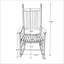 Chaise berçante en bois blanc-160035855