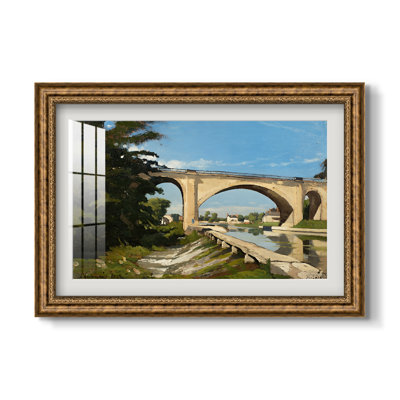 Le pont du canal de Briare, 1888 - Henri Harpignies - Estampe encadrée sur mesure