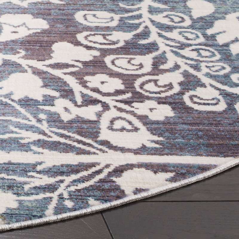 Mystique Performance Floral Rug, Round 6'7"