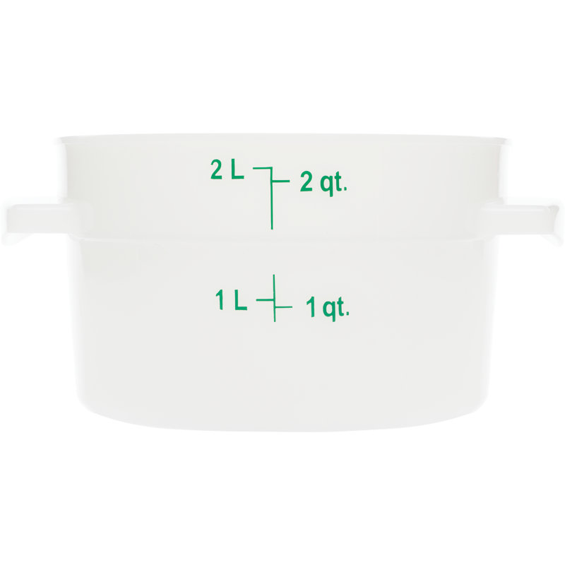 Contenant alimentaire rond 2 pintes - transparent, Blanc