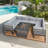 Bajrush Luxury Modular Garden Furniture Set with Fire Pit Table, Grey