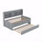 Twin Wooden Captain Bed Frame, Bookshelves, 3 Drawers, Trundle-1900806476