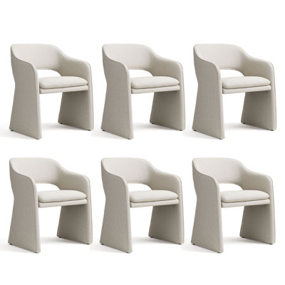 19" Seat Height Upholstered Waterproof Fabric Dining Armchair