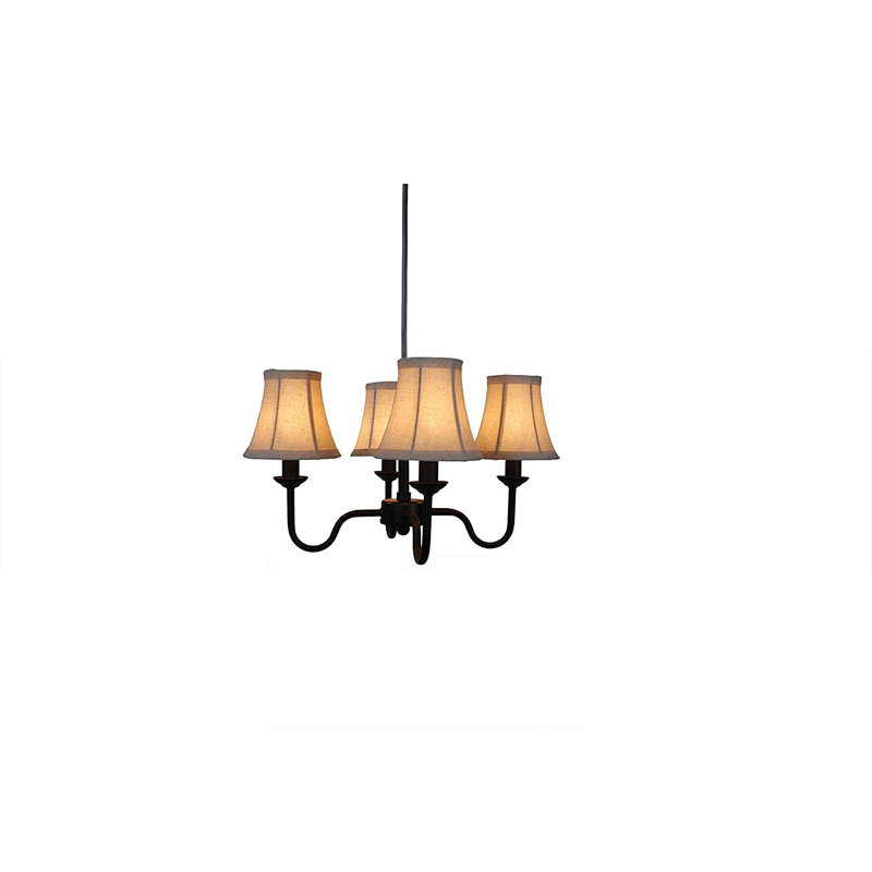 Lustre classique à 4 lumières avec abat-jour Leclaire, Noir