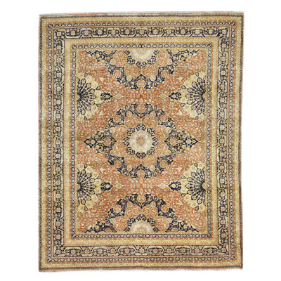 Wool Oriental Area Rug in Navy