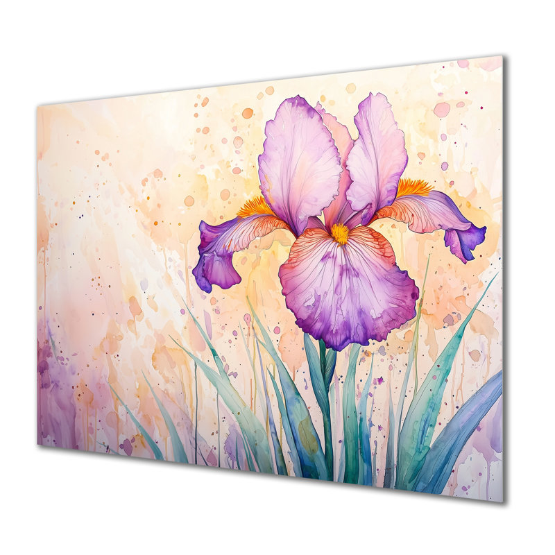 Summer Glowing Symphony Of Iris I - Irises Metal Wall Art Decor, Traditional Metal Print, 24" H x 32" W x 0.84" D