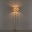 Lampe sur pied moderne 59,8 po avec abat-jour en tissu à motif de feuilles-632698449