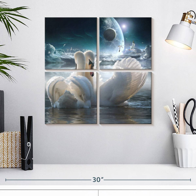 Brampt Celestial Swans, 18" H x 18" W