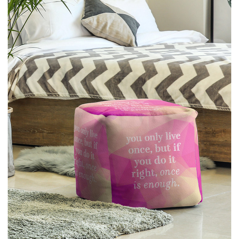 Repose-pieds cube, Diamant rose
