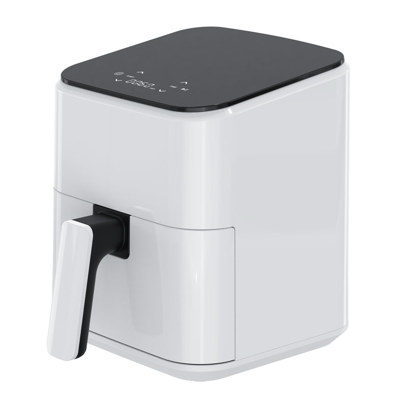 Friteuse à air de 3,2 pintes avec fenêtre et revêtement en acier inoxydable 304, Blanc