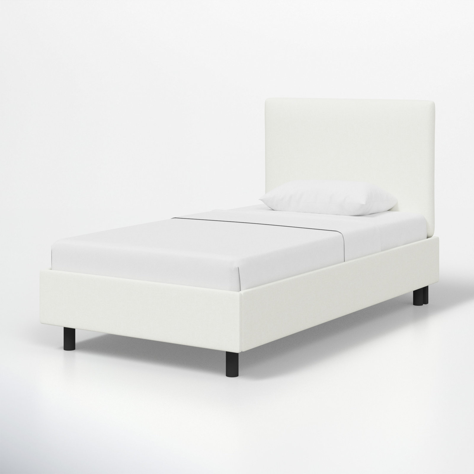 Sawyer Platform Bed, Full, Zuma White Textured Linen
