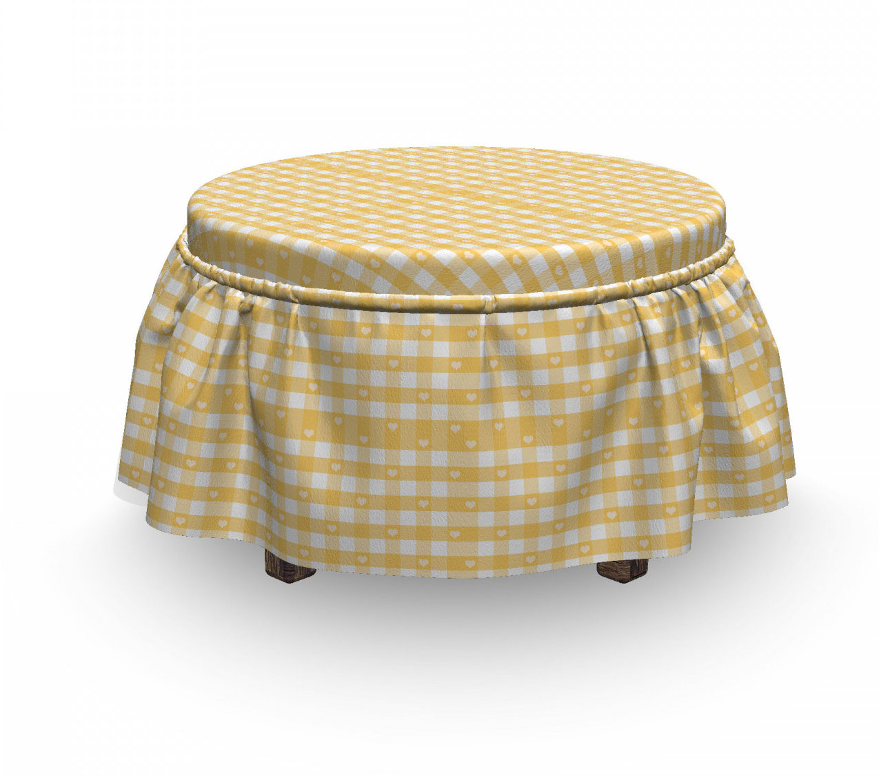 East Urban Home Gingham Ottoman Slipcover | Wayfair