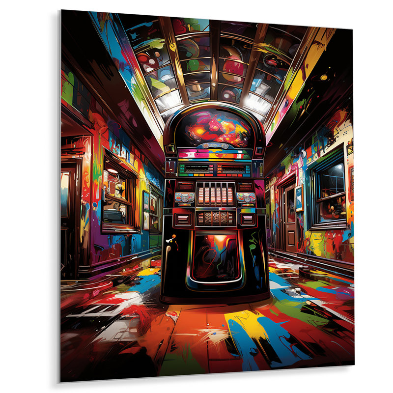 Jukebox Machine Neon Grooves 2 - Jukeboxes, art mural en métal, H 20 po x l 12 po x P 1 po