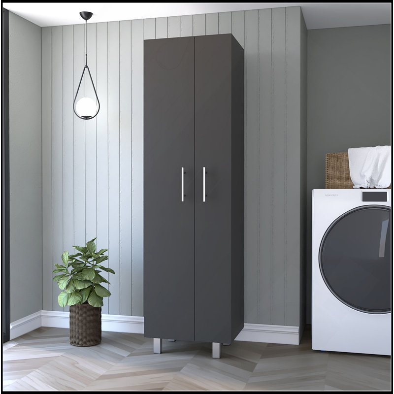 Armoire garde-robe à balconnet, cinq tablettes, Noir, noir, noir, noir