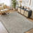 Oriental Medallion UV Resistant Woven Indoor / Outdoor Area Rug Gray-226571291-227928347
