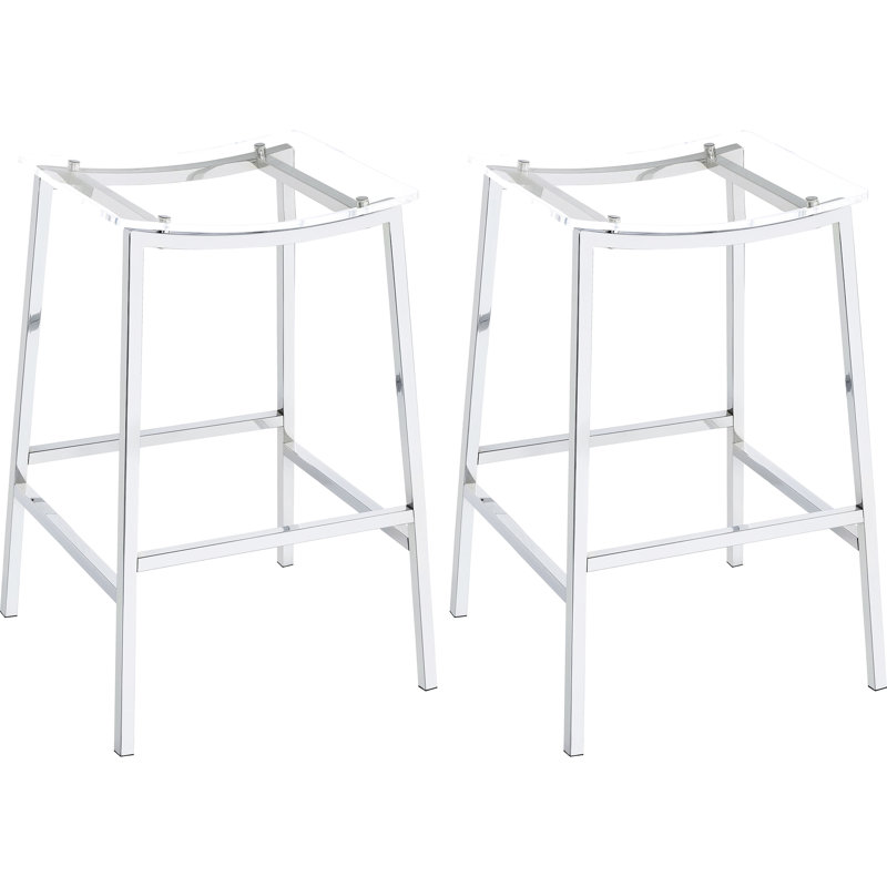 Tabourets de bar modernes sans dossier (lot de 2) avec finition et design impressionnants pour salle à manger ou cuisine. Style contemporain, repose-pieds et allure sophistiquée.