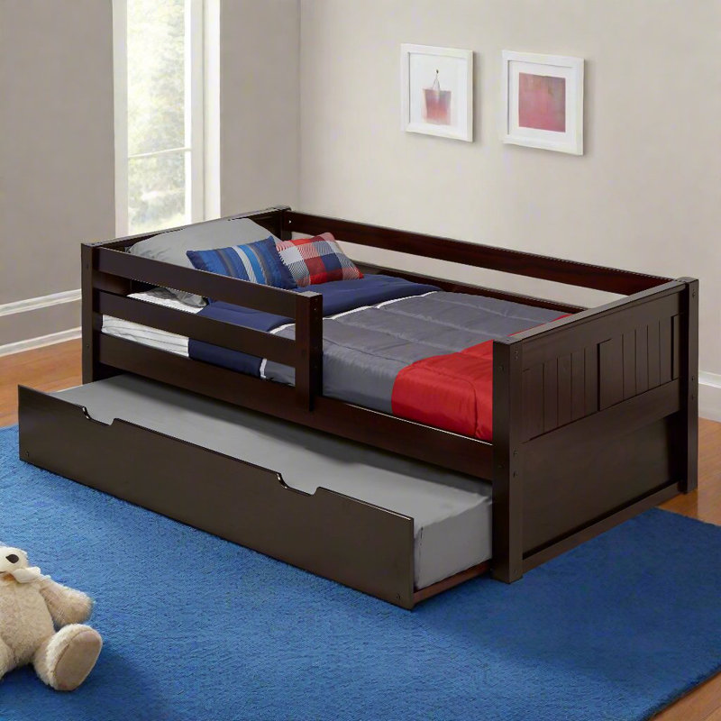 Ashni Kids Twin Daybed with Trundle, Cappuccino