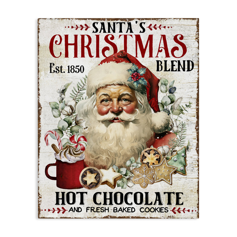 Art mural sur toile Santa's Christmas Blend par Creatif Belle, H 20 po x l 16 po