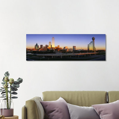 Skyscrapers In A City, Dallas, Texas, USA - Wrapped Canvas Panoramic Print