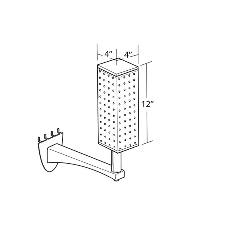 Green Acrylic 12" Pegboard Tower with Metal Extension Rod