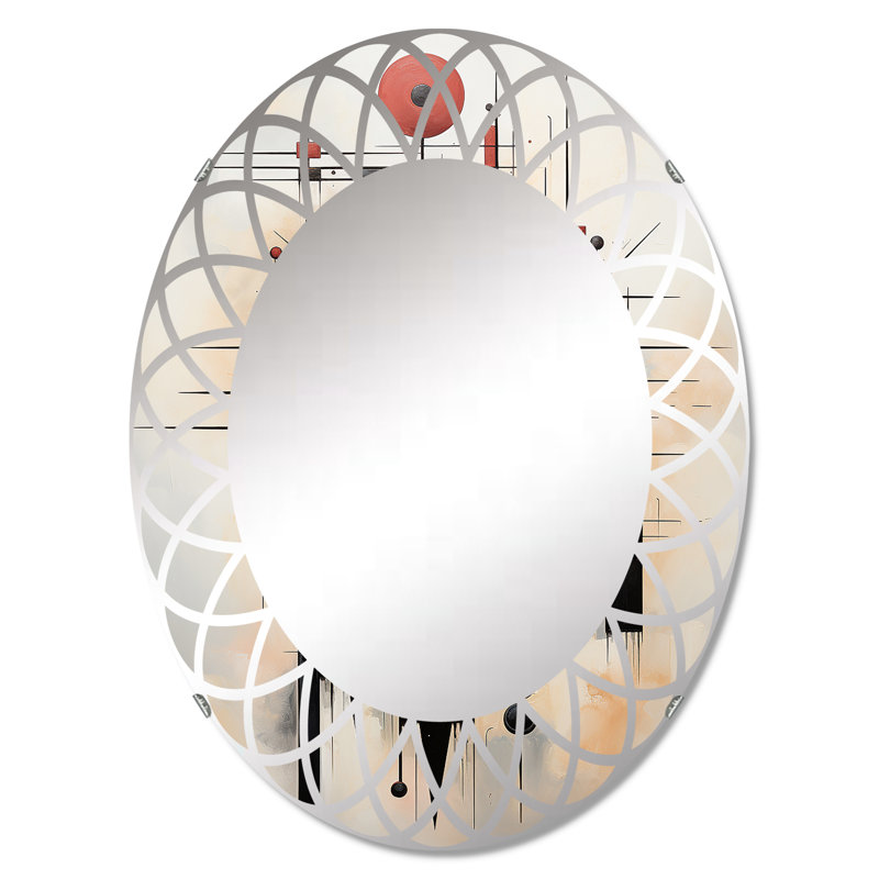 Taygeta - Miroir mural moderne ovale, 36 po x 24 po