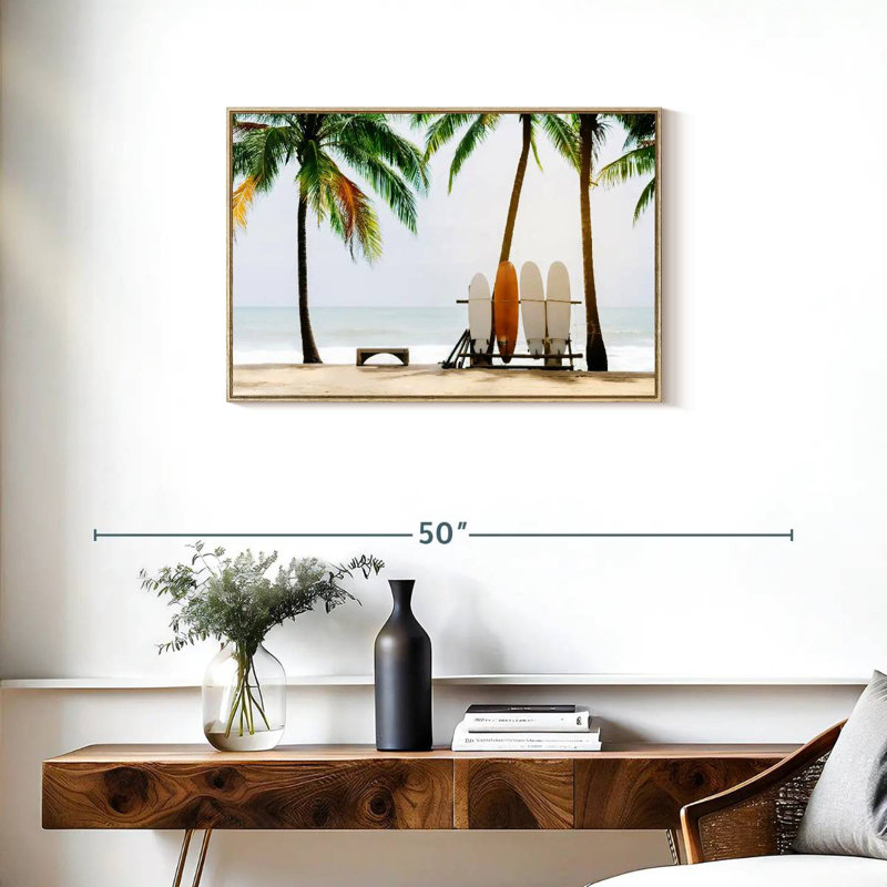 Configuration de la planche de surf, Cadre flottant en bois naturel, 31 po x 21 po