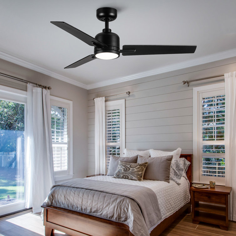 Modern 48" Ceiling Fan with Light and 3 Blades