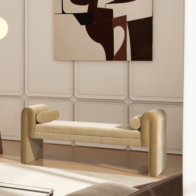 Jaquane Velvet Upholstered Bench by Everly Quinn