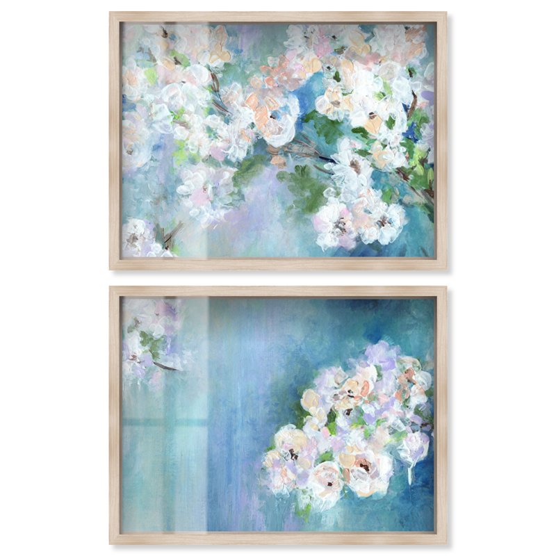 «Brighten My Day II», grande reproduction abstraite surdimensionnée 2 pièces par Art Remedy, cadre blond, 40 x 30