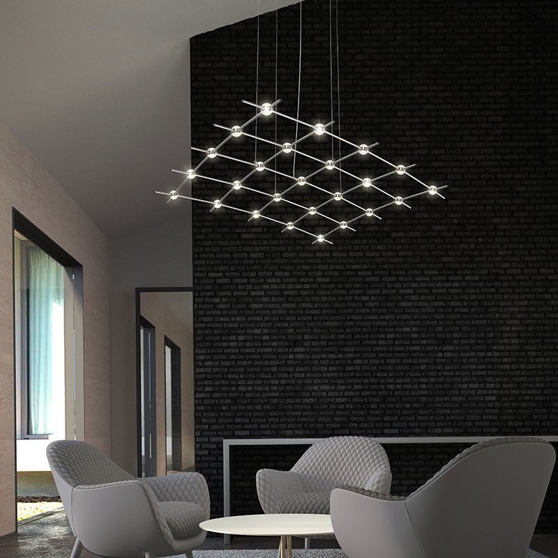 Constellation Aquarius 25 - Light LED Chandelier, Satin Brass, 2700K