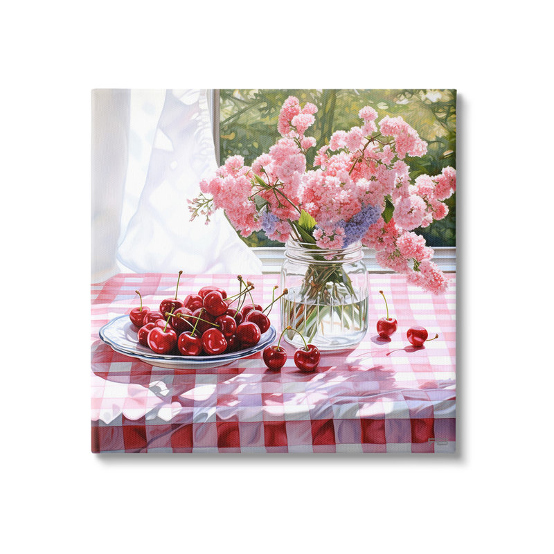 "Cherry Blossoms & Fruits", art mural sur toile par RB, H 30 po x l 30 po