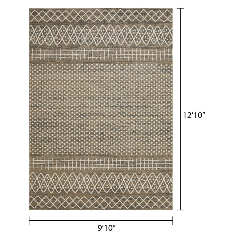 Aqiilah Performance Geometric Indoor Rug, Rectangle 9'10" x 12'10"