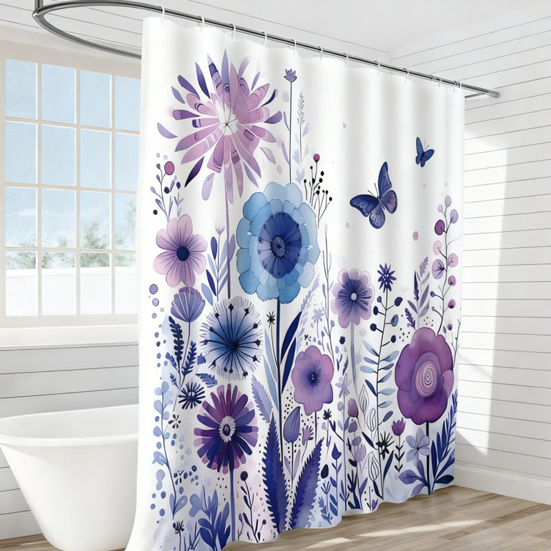 Rideau de douche 1 pièce Floral