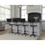Tabouret de bar réglable à dossier 22-33 po Rustic Black-66930068