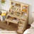 Vanity Desk With Mirror And Lights, Makeup Vanity With 5 Drawers And 3 Storage Shelves, 3 Color Modes & Adjustable Brightness Dressing Table, Vanity Desk For Bedroom-841799117