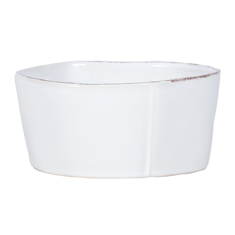 VIETRI Lastra Serving Bowl, White,  4" H x 10.75" W x 10.75" D