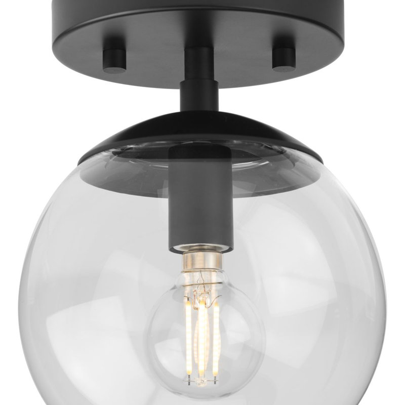 Sasheer Glass Semi Flush Mount, Noir mat
