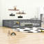Lit de plancher avec garde-corps, porte et lattes robustes-709134425-709134402