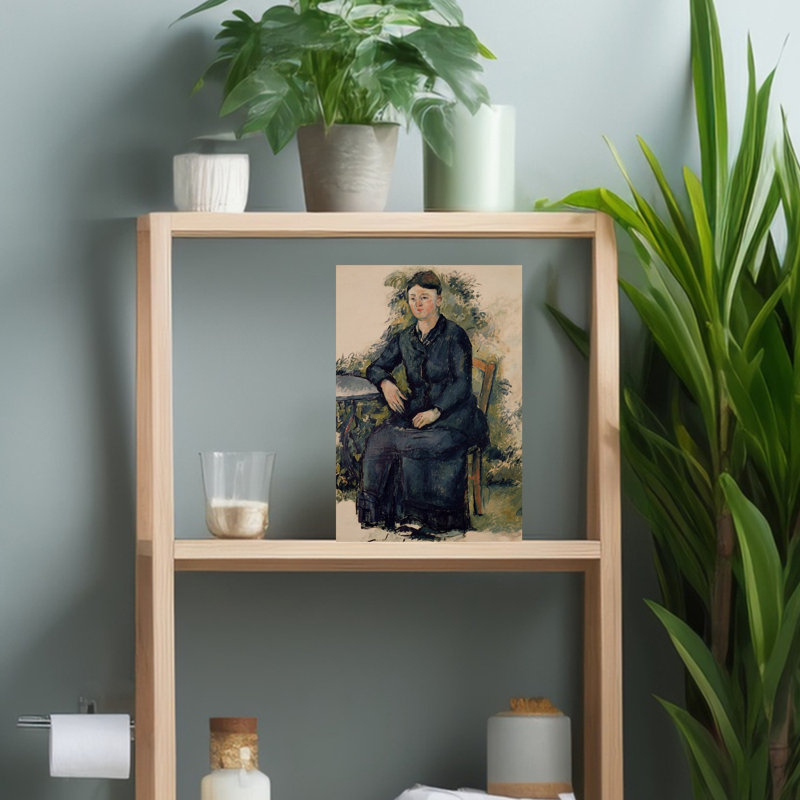 Madame Cézanne au jardin, 1880-1882 - Estampe d'art mural abstraite contemporaine, H 18 po x l 12 po